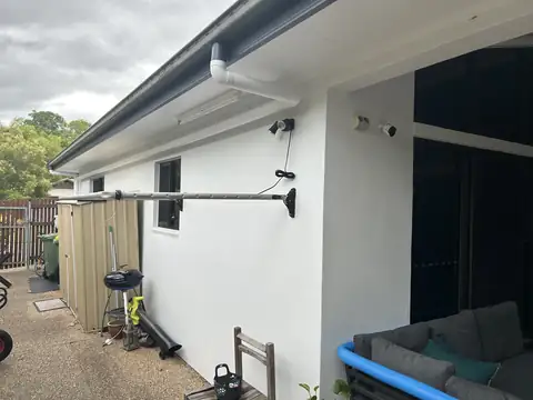 Rendered exterior, White render with dark trim